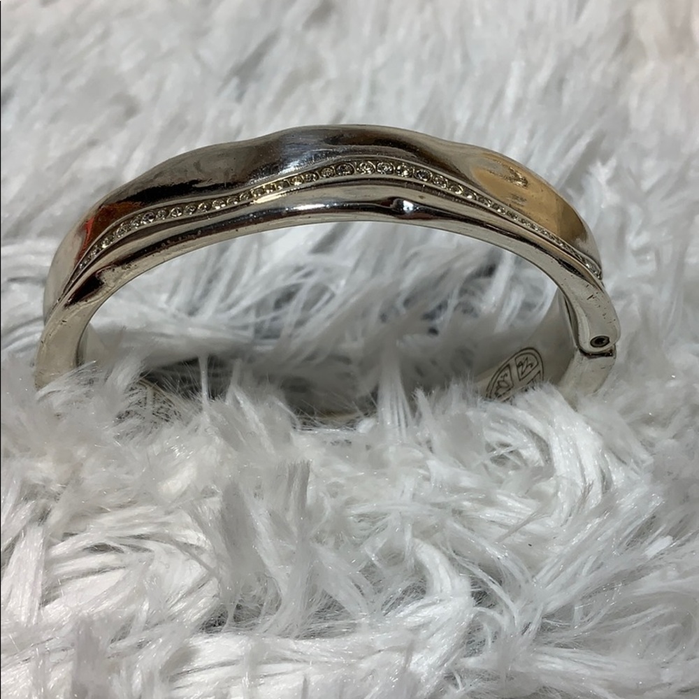 Brighton bracelet bangle silver hinged w diamonds - Picture 2 of 6